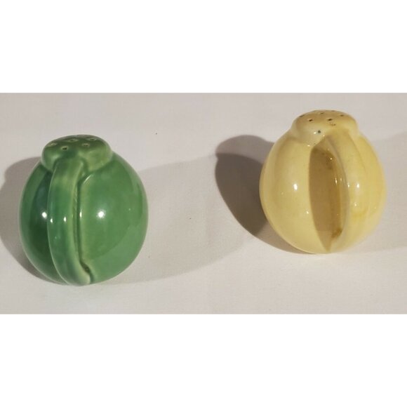 Green & Yellow Vintage Watering Can Salt & Pepper Shakers, 3" Tall - Picture 2 of 5